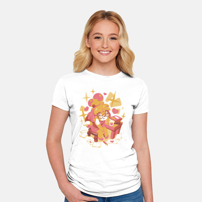 A Day At Work-Womens-Fitted-Tee-ilustrata