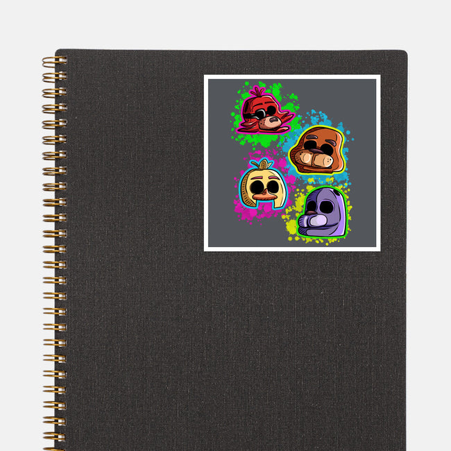 Five Nights Heads-None-Glossy-Sticker-nickzzarto