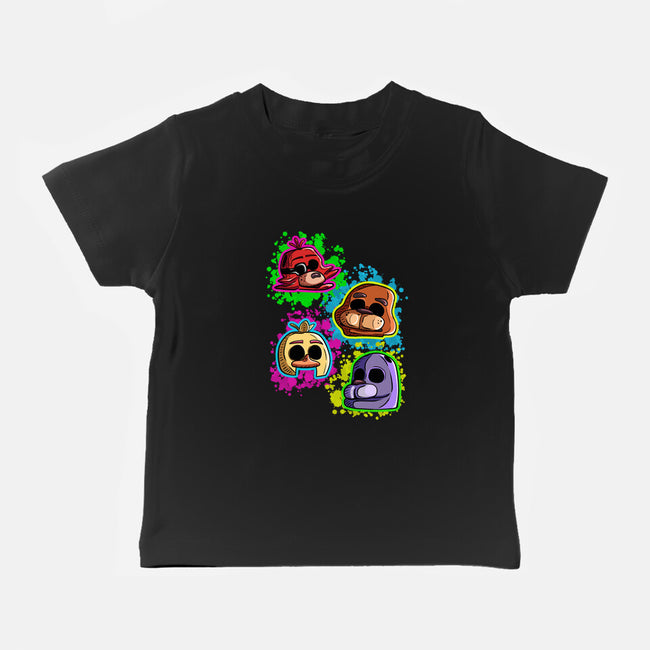 Five Nights Heads-Baby-Basic-Tee-nickzzarto