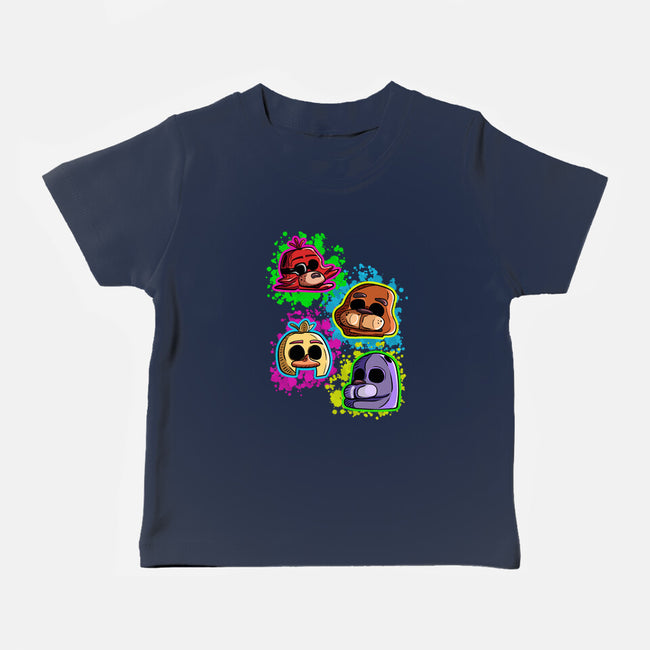Five Nights Heads-Baby-Basic-Tee-nickzzarto