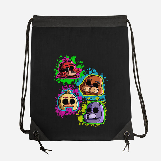 Five Nights Heads-None-Drawstring-Bag-nickzzarto