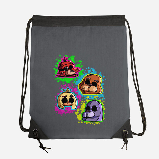 Five Nights Heads-None-Drawstring-Bag-nickzzarto