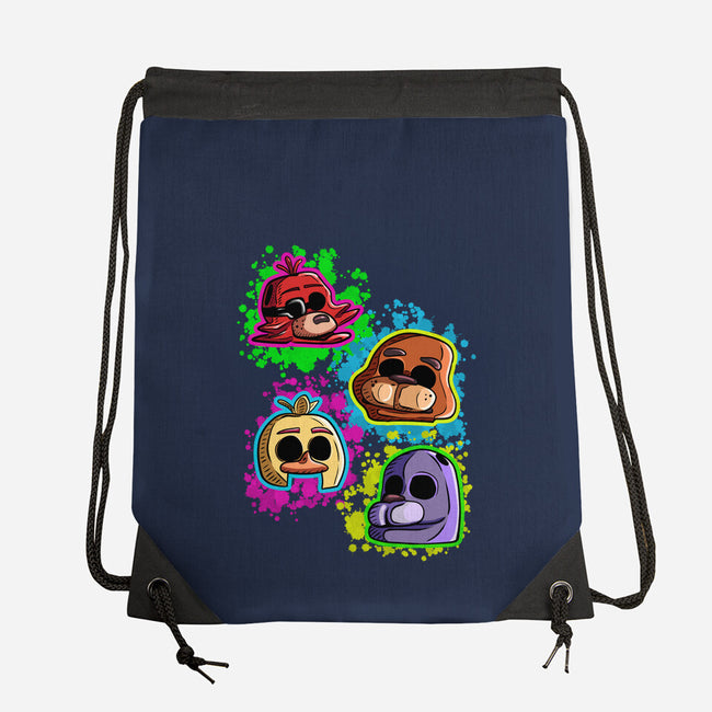 Five Nights Heads-None-Drawstring-Bag-nickzzarto