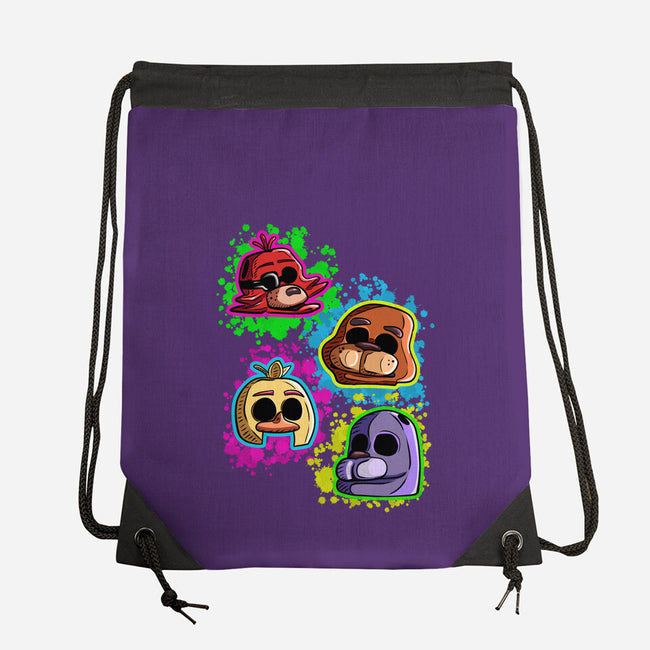 Five Nights Heads-None-Drawstring-Bag-nickzzarto