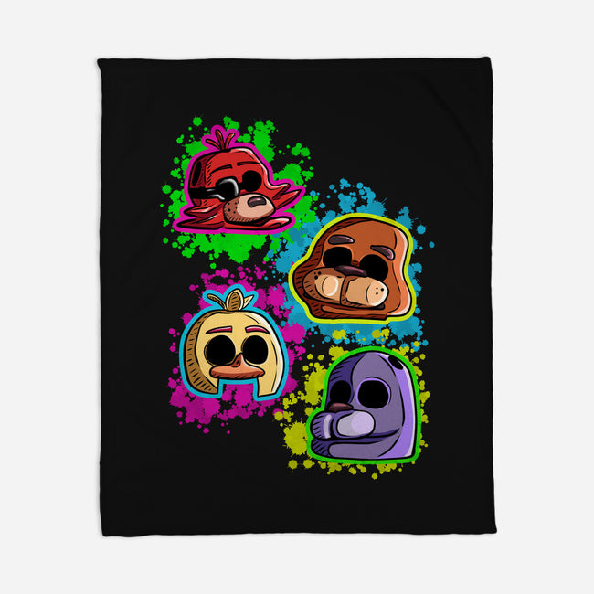 Five Nights Heads-None-Fleece-Blanket-nickzzarto