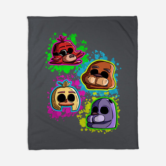 Five Nights Heads-None-Fleece-Blanket-nickzzarto