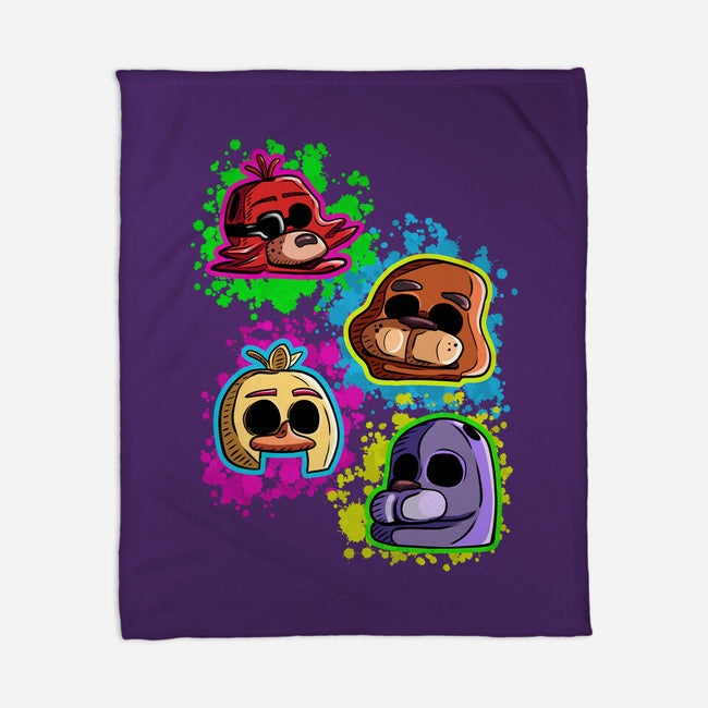 Five Nights Heads-None-Fleece-Blanket-nickzzarto