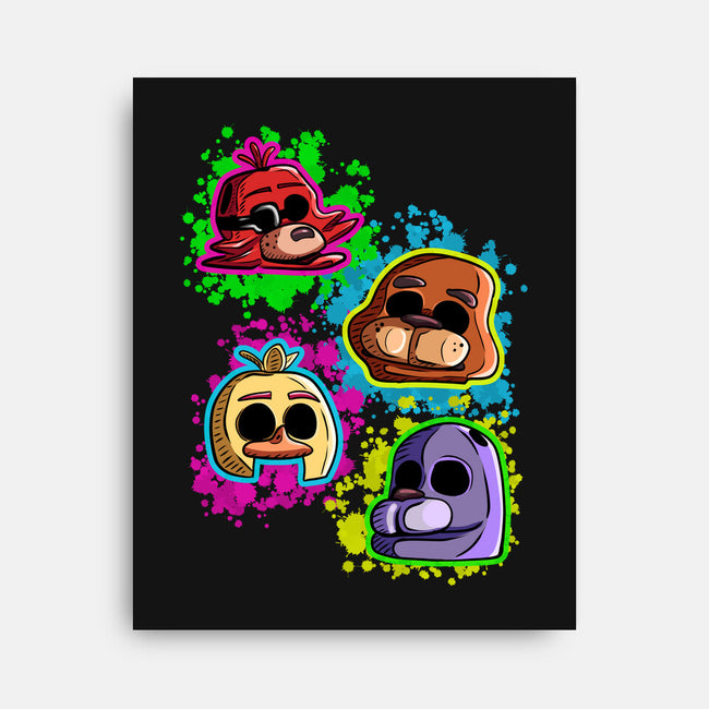 Five Nights Heads-None-Stretched-Canvas-nickzzarto