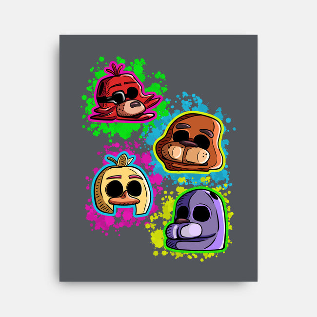 Five Nights Heads-None-Stretched-Canvas-nickzzarto