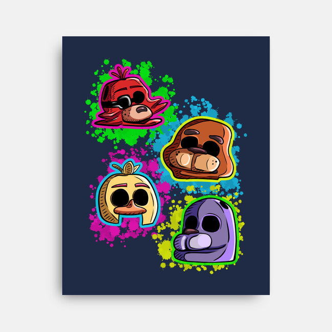 Five Nights Heads-None-Stretched-Canvas-nickzzarto