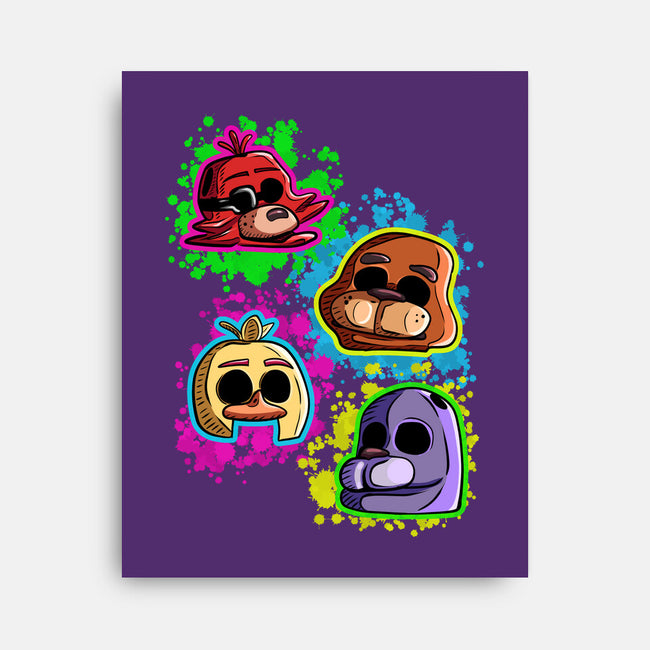 Five Nights Heads-None-Stretched-Canvas-nickzzarto