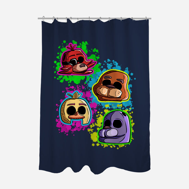 Five Nights Heads-None-Polyester-Shower Curtain-nickzzarto
