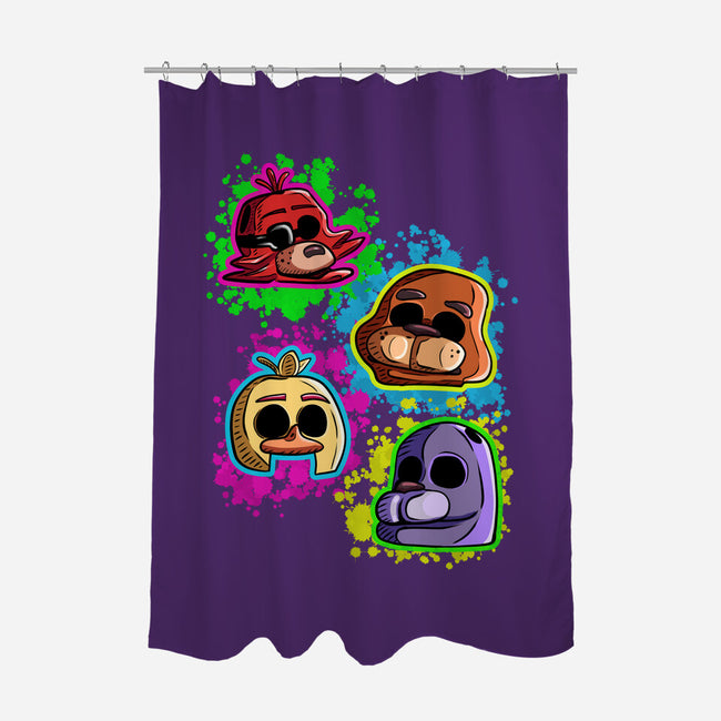 Five Nights Heads-None-Polyester-Shower Curtain-nickzzarto