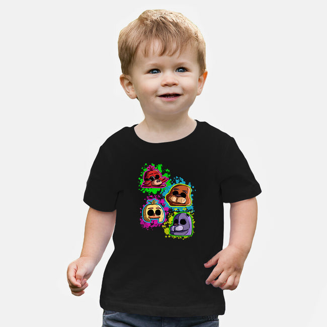 Five Nights Heads-Baby-Basic-Tee-nickzzarto