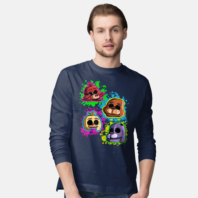 Five Nights Heads-Mens-Long Sleeved-Tee-nickzzarto