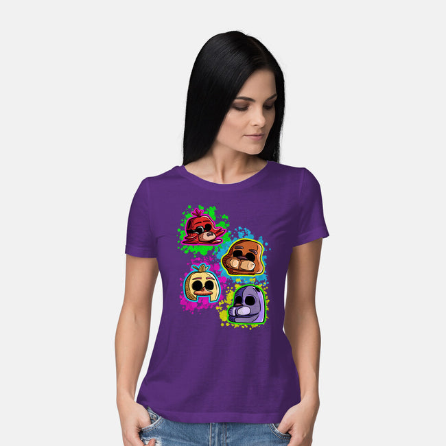 Five Nights Heads-Womens-Basic-Tee-nickzzarto