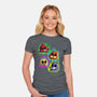 Five Nights Heads-Womens-Fitted-Tee-nickzzarto