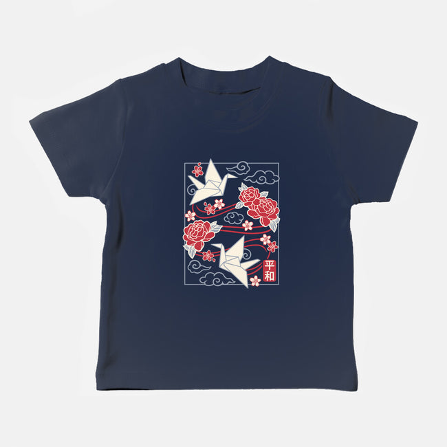 Origami Peace Crane-Baby-Basic-Tee-NemiMakeit