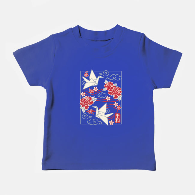 Origami Peace Crane-Baby-Basic-Tee-NemiMakeit