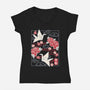 Origami Peace Crane-Womens-V-Neck-Tee-NemiMakeit