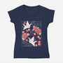 Origami Peace Crane-Womens-V-Neck-Tee-NemiMakeit