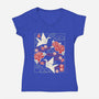 Origami Peace Crane-Womens-V-Neck-Tee-NemiMakeit