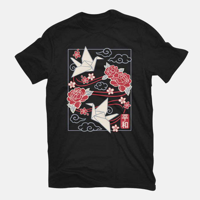 Origami Peace Crane-Womens-Fitted-Tee-NemiMakeit