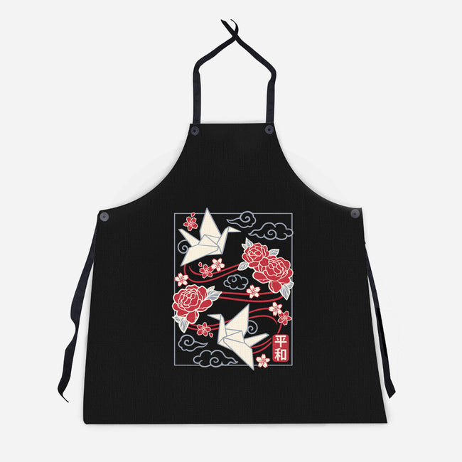 Origami Peace Crane-Unisex-Kitchen-Apron-NemiMakeit