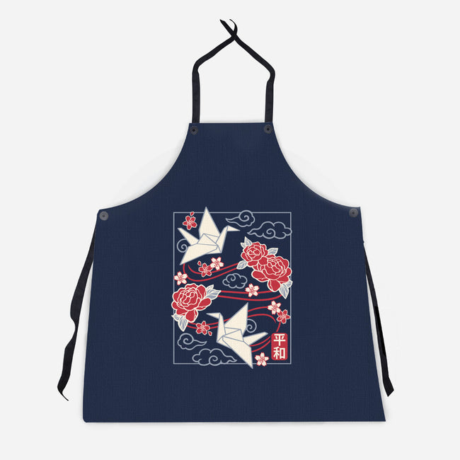 Origami Peace Crane-Unisex-Kitchen-Apron-NemiMakeit