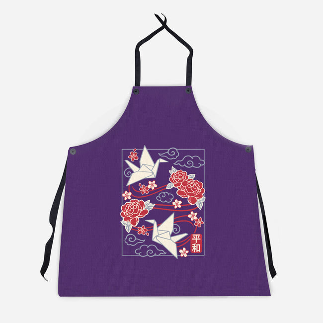 Origami Peace Crane-Unisex-Kitchen-Apron-NemiMakeit