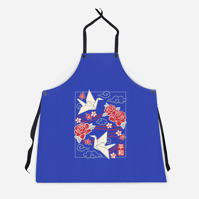 Origami Peace Crane-Unisex-Kitchen-Apron-NemiMakeit