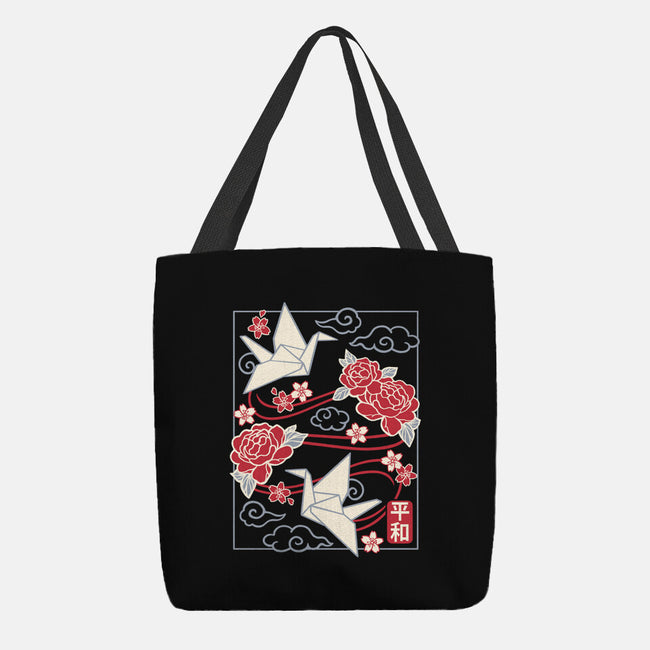 Origami Peace Crane-None-Basic Tote-Bag-NemiMakeit