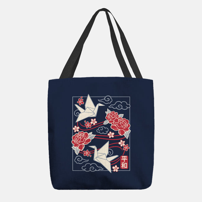 Origami Peace Crane-None-Basic Tote-Bag-NemiMakeit