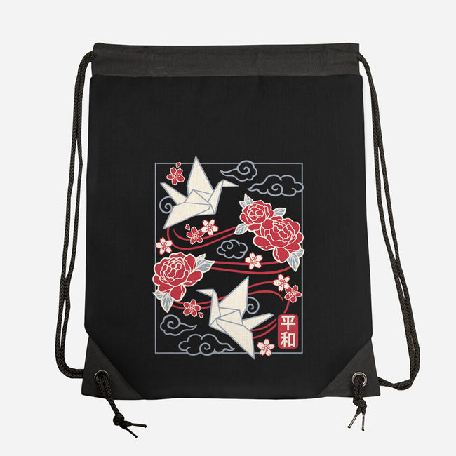 Origami Peace Crane-None-Drawstring-Bag-NemiMakeit