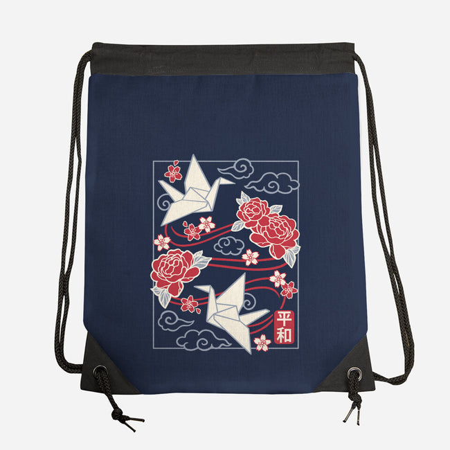 Origami Peace Crane-None-Drawstring-Bag-NemiMakeit