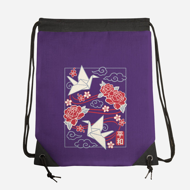 Origami Peace Crane-None-Drawstring-Bag-NemiMakeit