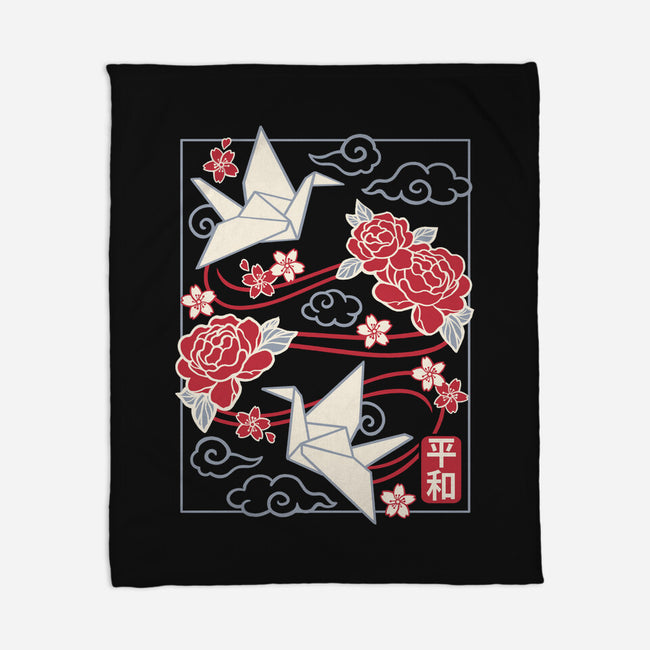 Origami Peace Crane-None-Fleece-Blanket-NemiMakeit