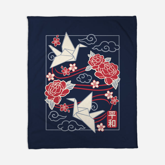 Origami Peace Crane-None-Fleece-Blanket-NemiMakeit