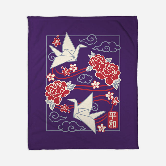 Origami Peace Crane-None-Fleece-Blanket-NemiMakeit
