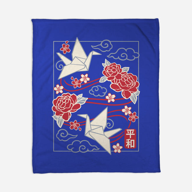 Origami Peace Crane-None-Fleece-Blanket-NemiMakeit