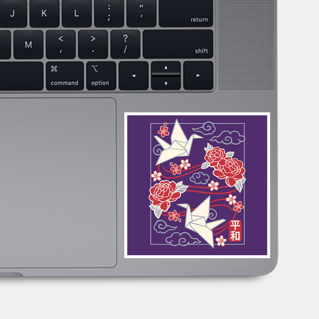 Origami Peace Crane-None-Glossy-Sticker-NemiMakeit
