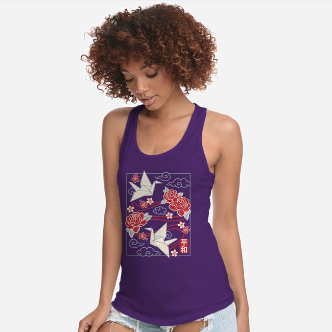 Origami Peace Crane-Womens-Racerback-Tank-NemiMakeit