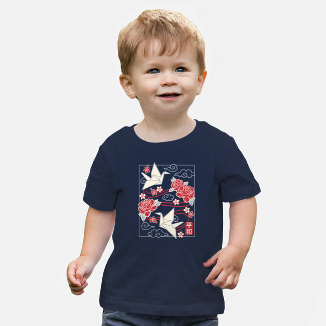 Origami Peace Crane-Baby-Basic-Tee-NemiMakeit