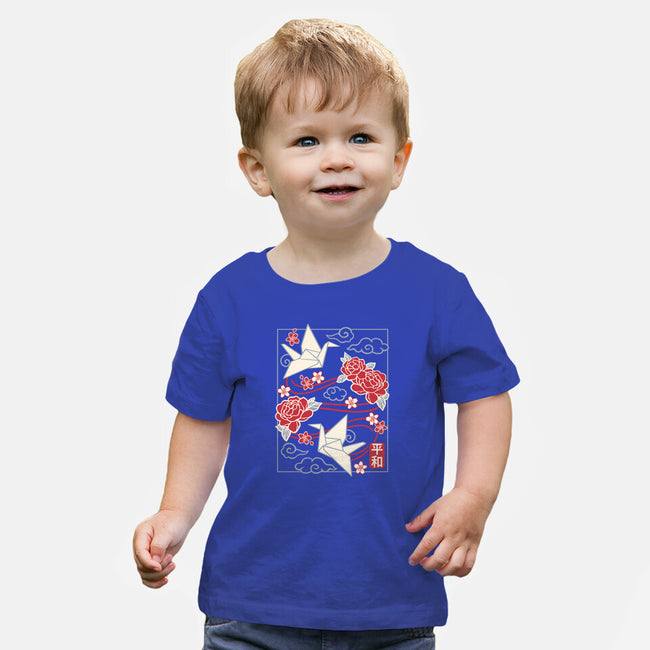 Origami Peace Crane-Baby-Basic-Tee-NemiMakeit