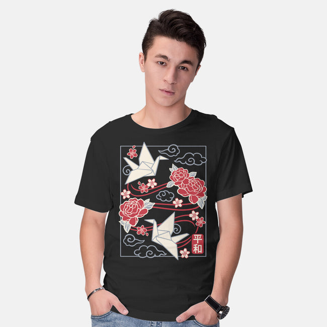 Origami Peace Crane-Mens-Basic-Tee-NemiMakeit