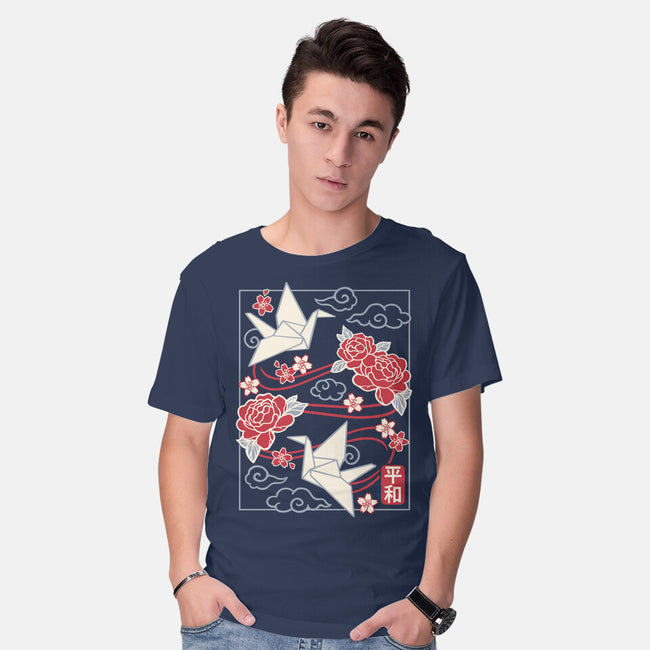 Origami Peace Crane-Mens-Basic-Tee-NemiMakeit