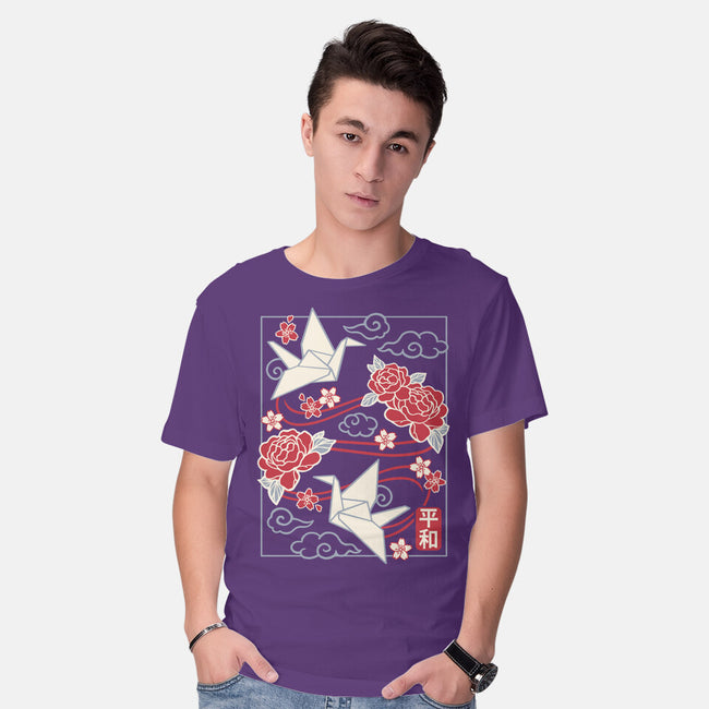 Origami Peace Crane-Mens-Basic-Tee-NemiMakeit