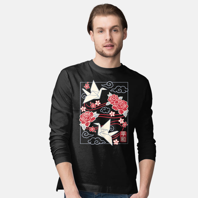 Origami Peace Crane-Mens-Long Sleeved-Tee-NemiMakeit