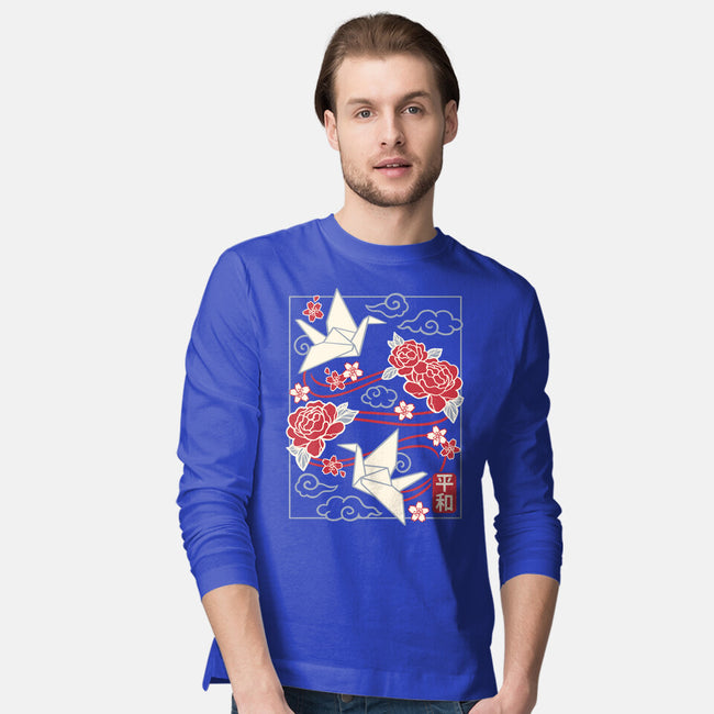 Origami Peace Crane-Mens-Long Sleeved-Tee-NemiMakeit