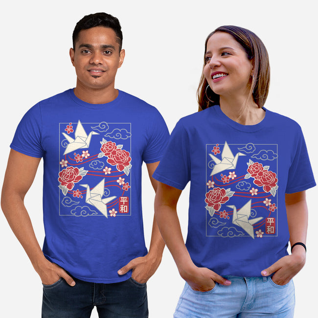 Origami Peace Crane-Unisex-Basic-Tee-NemiMakeit